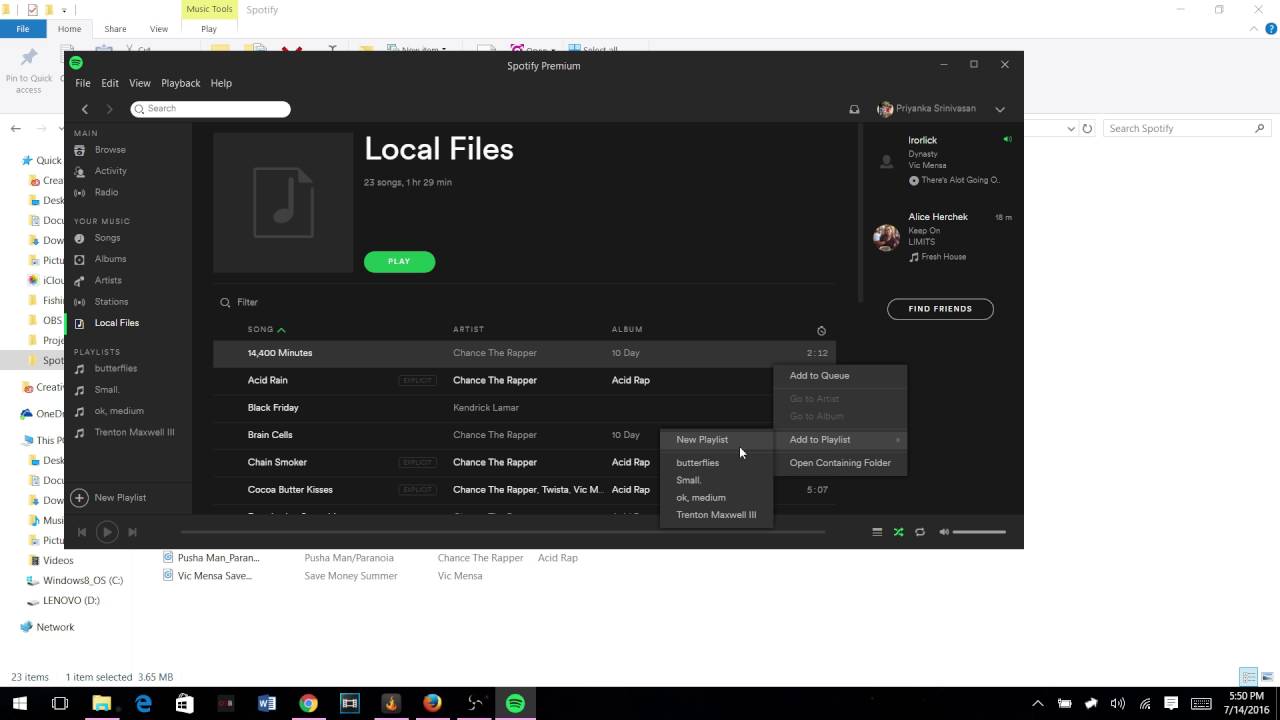 downloading music on spotify from local files