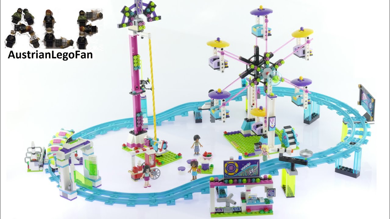 Lego Friends 41130 Amusement Park Roller Coaster - Lego Speed Build Review  - YouTube