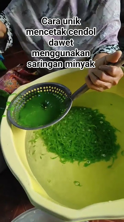 cara unik mencetak cendol dawet menggunakan saringan minyak #jajanan #makanansendiri #food