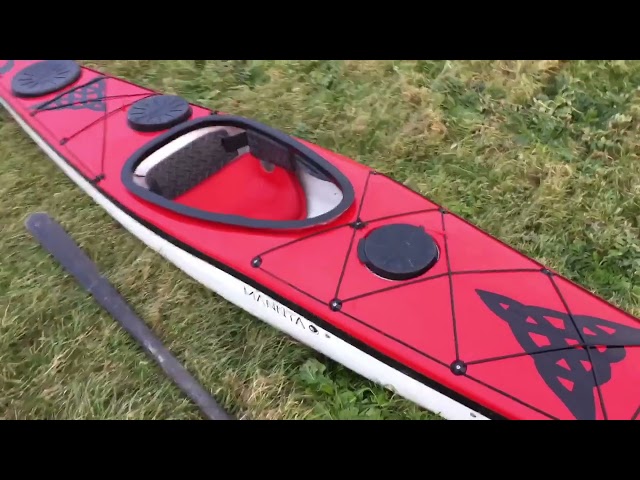 Sunrise test paddle of the mannta sea kayak Celtic theme class=