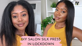 DIY Salon Silk Press At 20 Weeks Post Relaxer - My Hair Straightening Routine | Healthy Hair Junkie