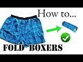 Packing Lifehack: How to Fold / Roll Boxers & Shorts for Travel - Save Space - Vacation, Carry-On