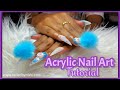 Acrylic Nail Art Tutorial 🔅 Removable Pom Poms