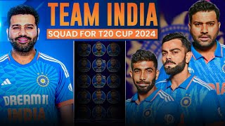 Team India Squad for T20 WC 2024 | Rohit Sharma, Virat Kohli etc • Night King