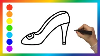 Ich zeichne Stöckelschuhe 👠 Drawing High Heel Shoe | Painting and Coloring for Kids