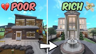 BUILDING A RICH HOUSE VS POOR HOUSE IN BLOXBURG