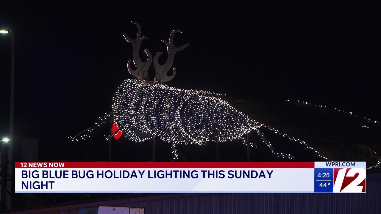 Big Blue Bug holiday lighting this Sunday night