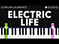 Duncan laurence  electric life  easy piano tutorial