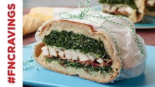 Brick-Pressed Chicken and Kale Caesar Sandwich | Food Network