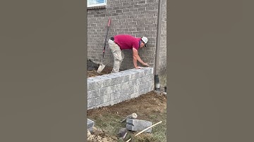 SMALL JOB! Retaining Wall made from Pisa 2 block #landscapedesign  #gardendesign #construction