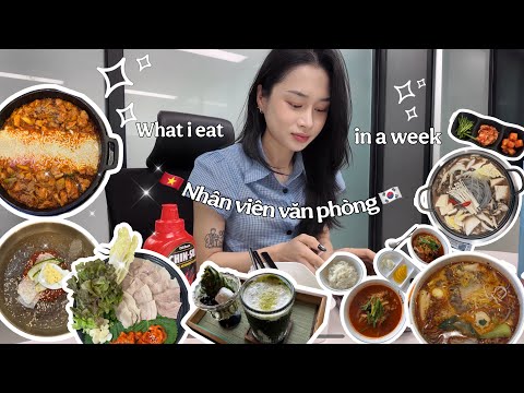 WHAT I EAT IN A WEEK| Nhân viên văn phòng ở 🇰🇷 ăn gì 🍲mặc gì👚trong 1 tuần
