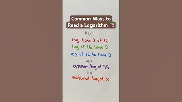 Common Ways to Read a Logarithm #Shorts #algebra #math