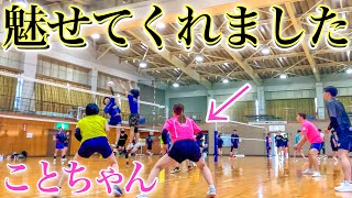 (Volleyball game) Idol Koto-chan is too good at spike receive