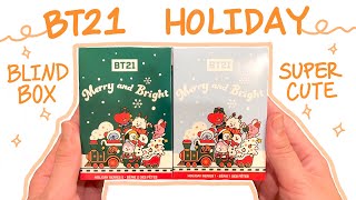 BT21 DAISO HOLIDAY BLIND BOXES 🎁 UNBOXING MYSTERY PLUSH KEYCHAIN