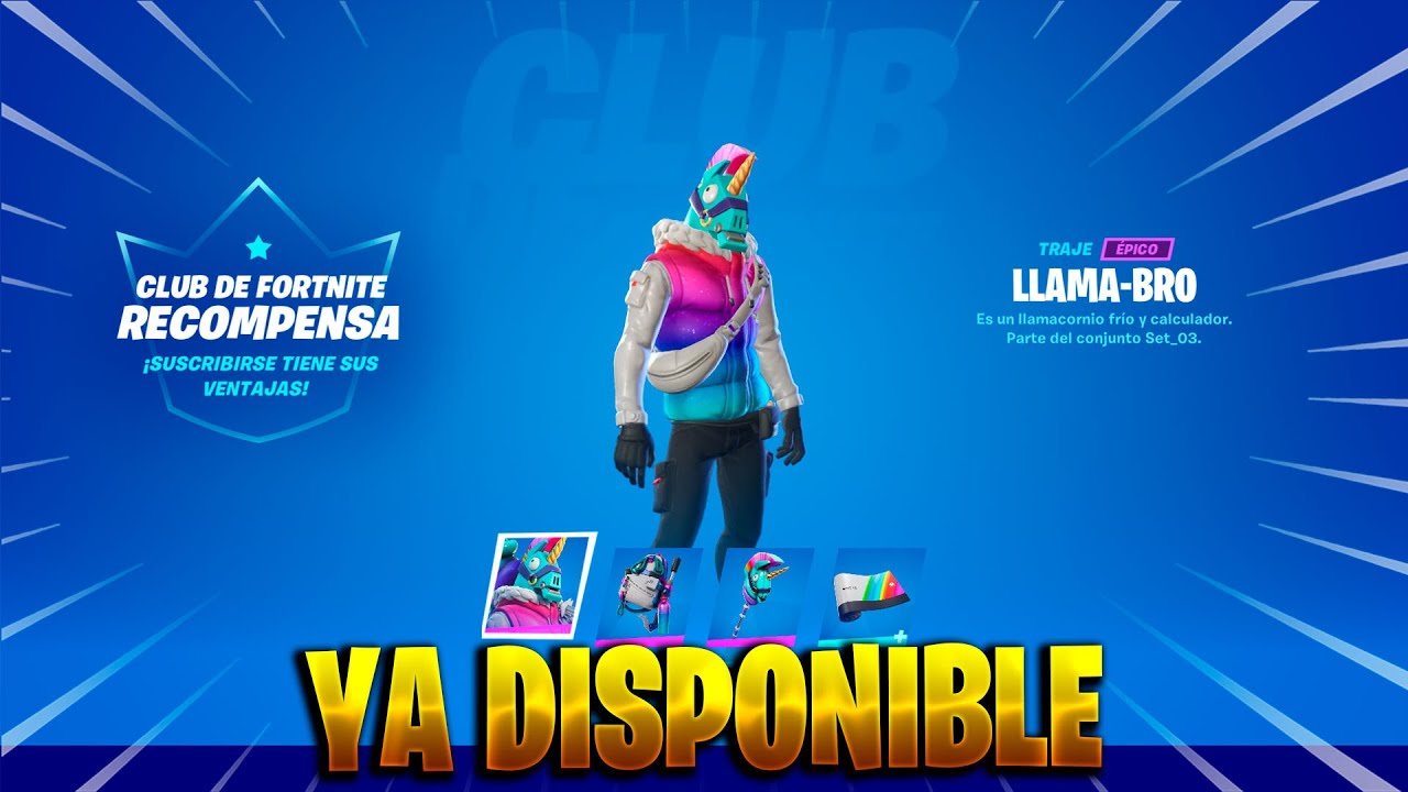 Ya Disponible La Skin Del Club De Fortnite Marzo Llama Bro Pico Envoltorio Youtube