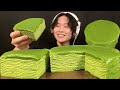 ASMR 濃厚抹茶ミルクレープ‼️【咀嚼音/mukbang/asmreating 】