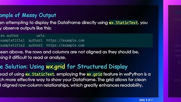 Efficiently Display a Pandas DataFrame in a wxPython Tab