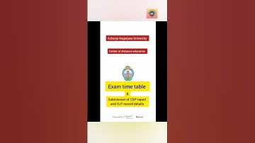 ANU Distance Education Exam dates, Time table, Assignments #latest #anu #distanceeducation #degree