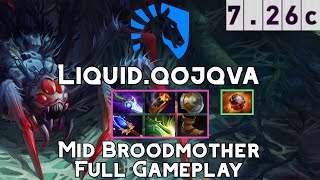 Broodmother | Liquid.qojqva | Midlane Broodmother Full Gameplay | 7.26c Full Gameplay