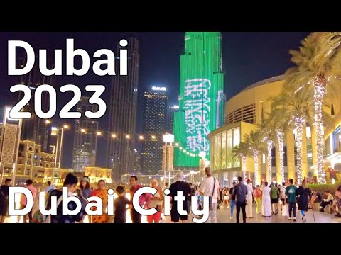 Dubai Amazing City Center, Burj Khalifa Night Walking Tour 4K | United Arab Emirates 🇦🇪