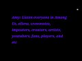 Across the Impostor Verse: Amy Carter/Purple Impostor Message