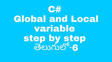 C# Local and Global Variable | global variable in C# | Local variable in C# | Local & Global