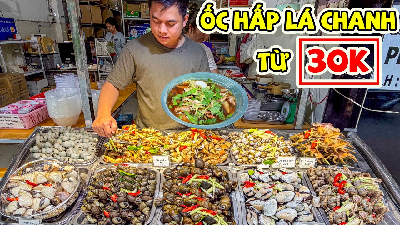 Hấp Dẫn Quầy Ốc Hấp Lá Chanh Từ 30K Kết Hợp Phong Cách Nha Trang Ẩn Mình Hẻm Sâu Gò Vấp