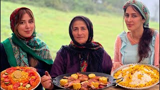 Barshak saffron rice with chicken in rainy weather!