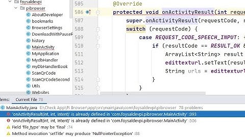 fixed on Activity Result Intent is already defined in main activity.