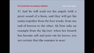 Matthew 24 - Bible in Basic English (BBE) - Jesus Speaks about the Future - The Holy Bible for ESL