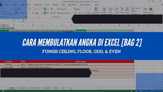 Cara membulatkan angka di excel bagian ...