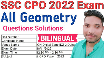 All Geometry Questions asked in ssc cpo 2022 || Geometry SSC CPO 2022 में पूछे गए सभी प्रश्न