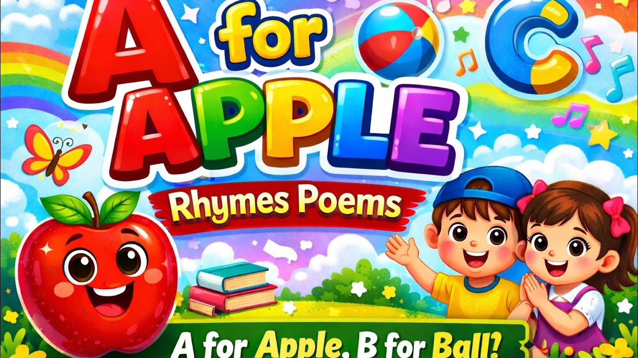 A for Apple Babies Song ABC, 123, Rhymes & Preschool Learning for Kids ...