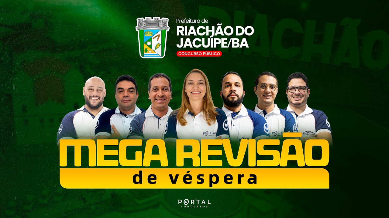 CONCURSO PREF. RIACHÃO DO JACUÍPE - BA | MEGA REVISÃO DE VÉSPERA