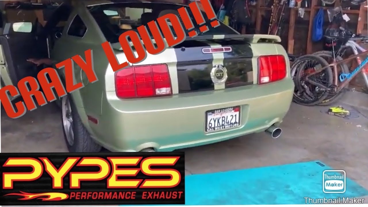 Installing Pypes Muffler Delete On My 3v 2005 Mustang GT! Loud and Pops! WOT Pulls and HUGE