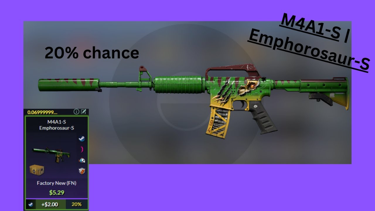 (20% chance) m4a1-s emphorosaur0-s trade up - YouTube