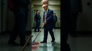 Trump's New Job A College 🧹 Funny Parody 🤣 #funny #memes #aishorts #usa #trump #job #worldleaders