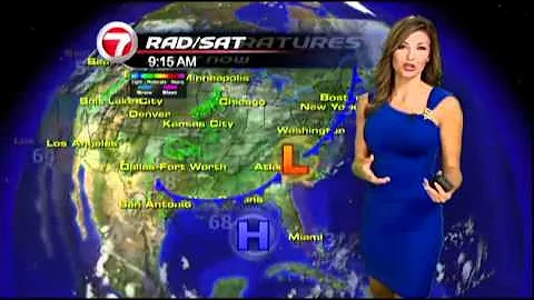 WSVN Weather Julie Durda Blue Dress 9/16/2011