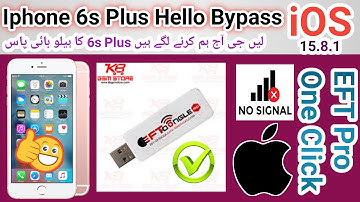 How to bypass Iphone 6s+ Hello screen w/o network iOS 15.8.1 | Iphone 6s+ Hello bypass EFT Pro|