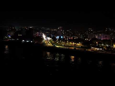 Viña del Mar de noche,,, Casino, Av peru, Muelle Vergara. (MAVIC 3 CINEMA)