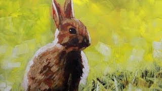 painting bunny paint rabbit canvas abstract acrylics animal realism realist paintingvalley recreation