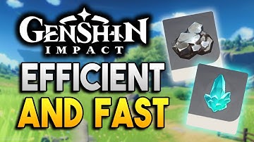 Fast and Efficient Route/Path to mine Minerals! - More than 70 Crystal per run! -【Genshin Impact】