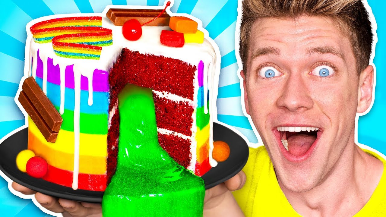 Mystery Wheel Of Food Challenge Slime Cake Learn How To Make Diy Sour Switch Up Oobleck Food