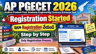 AP PGECET 2026 Registration Started 🔥 | How to Register Step by Step | Official Website & Details 