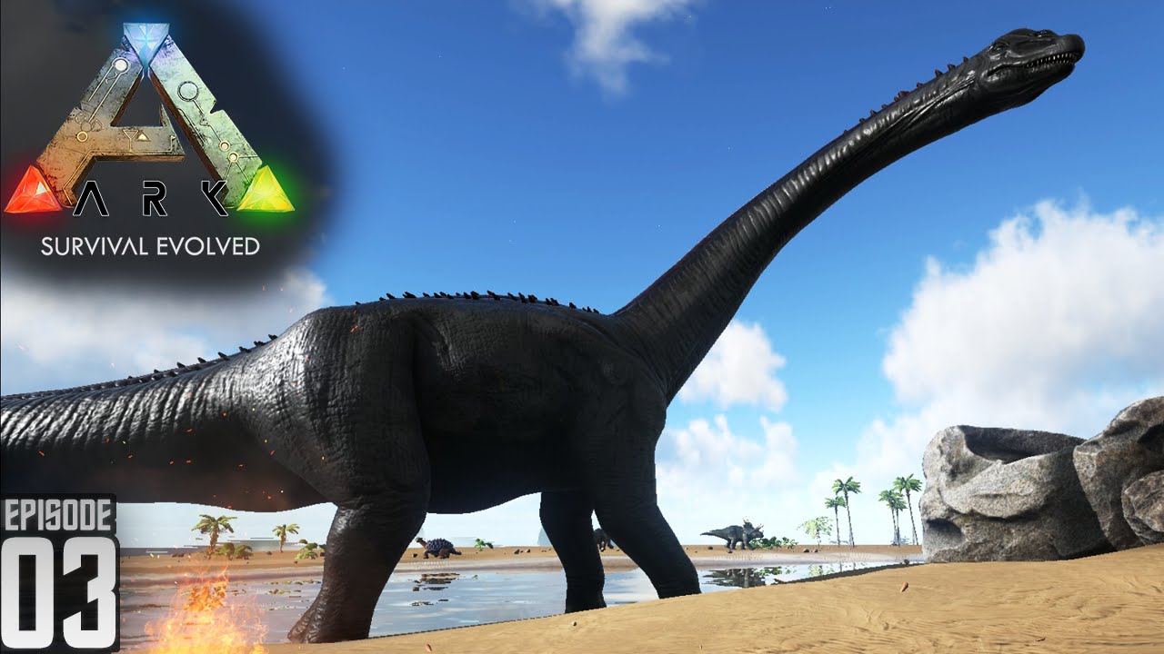 Killing Brontosaurus - Ark Survival Evolved - E03