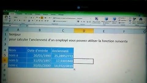 Microsoft Excel tuto comment calculer l