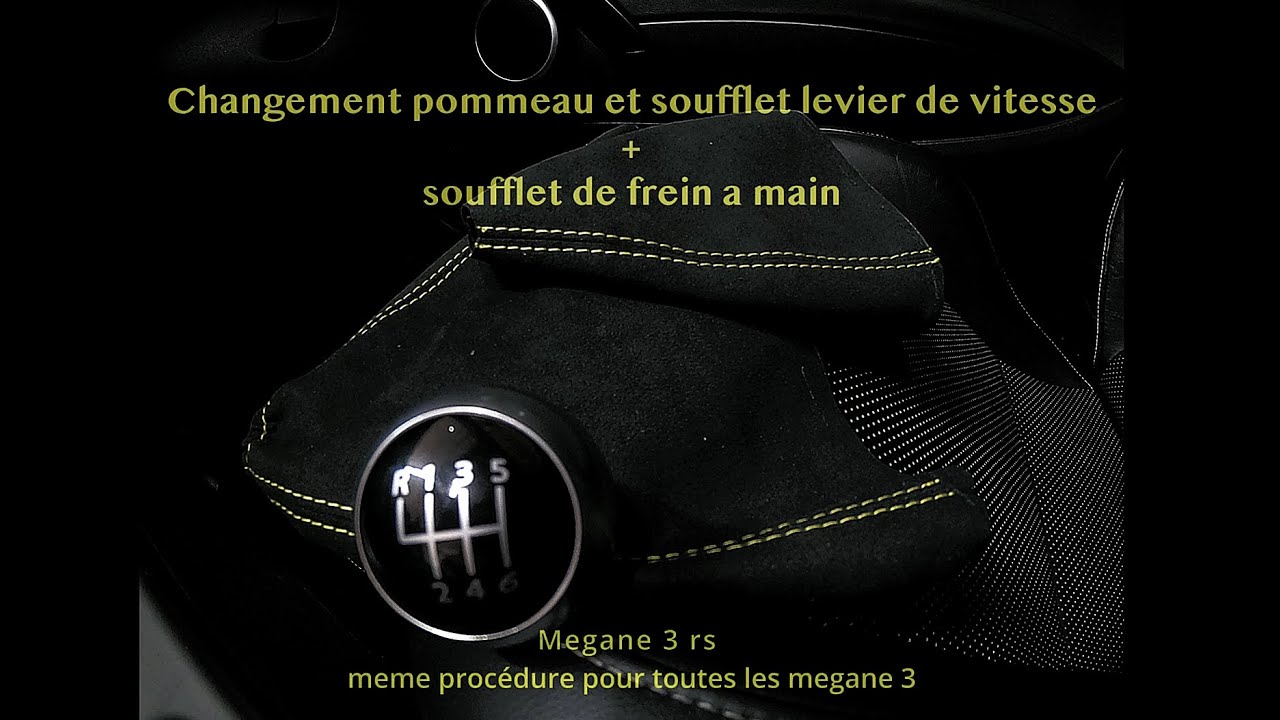 pommeau levier de vitesse cuir noir renault scenic 3 megane 3