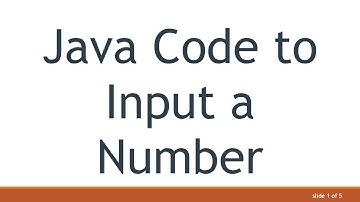 Java Code to Input a Number