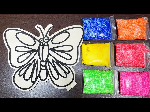 COLOR BEAUTIFUL BUTTERFLY WITH FOAM SLIME class=