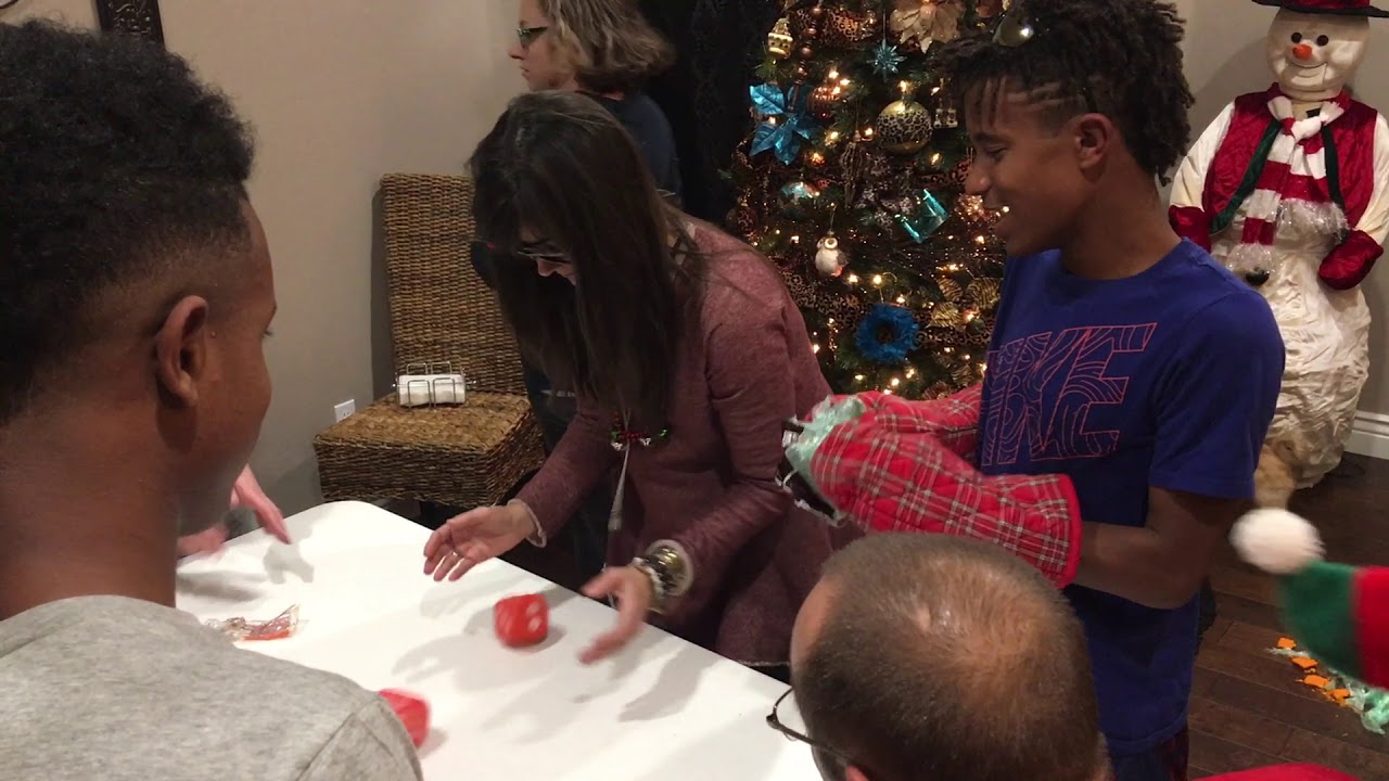 Harmon Christmas 2017 - Oven Mitt Christmas Game - Take 2 - YouTube
